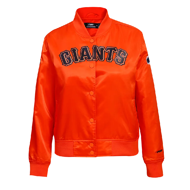 MLB SAN FRANCISCO GIANTS CLASSIC WOMEN'S SATIN JACKET (ORANGE)