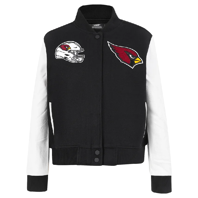 NFL ARIZONA CARDINALS CLASSIC WOMEN'S WOOL VARSITY JACKET (BLACK/WHITE)