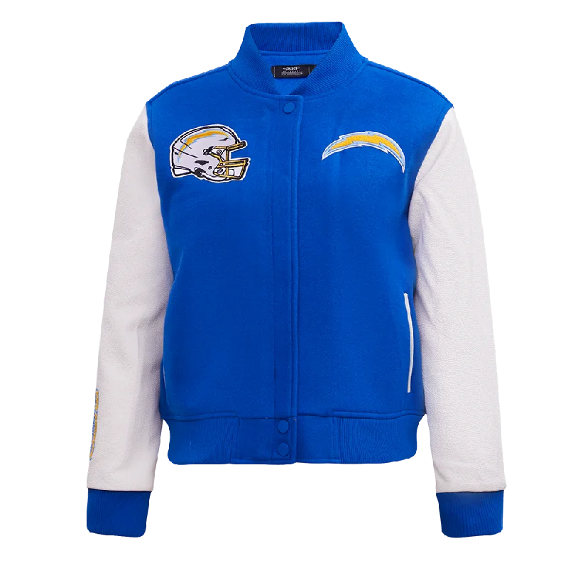 NFL LOS ANGELES CHARGERS CLASSIC WOMEN'S WOOL VARSITY JACKET (ROYAL BLUE/WHITE)